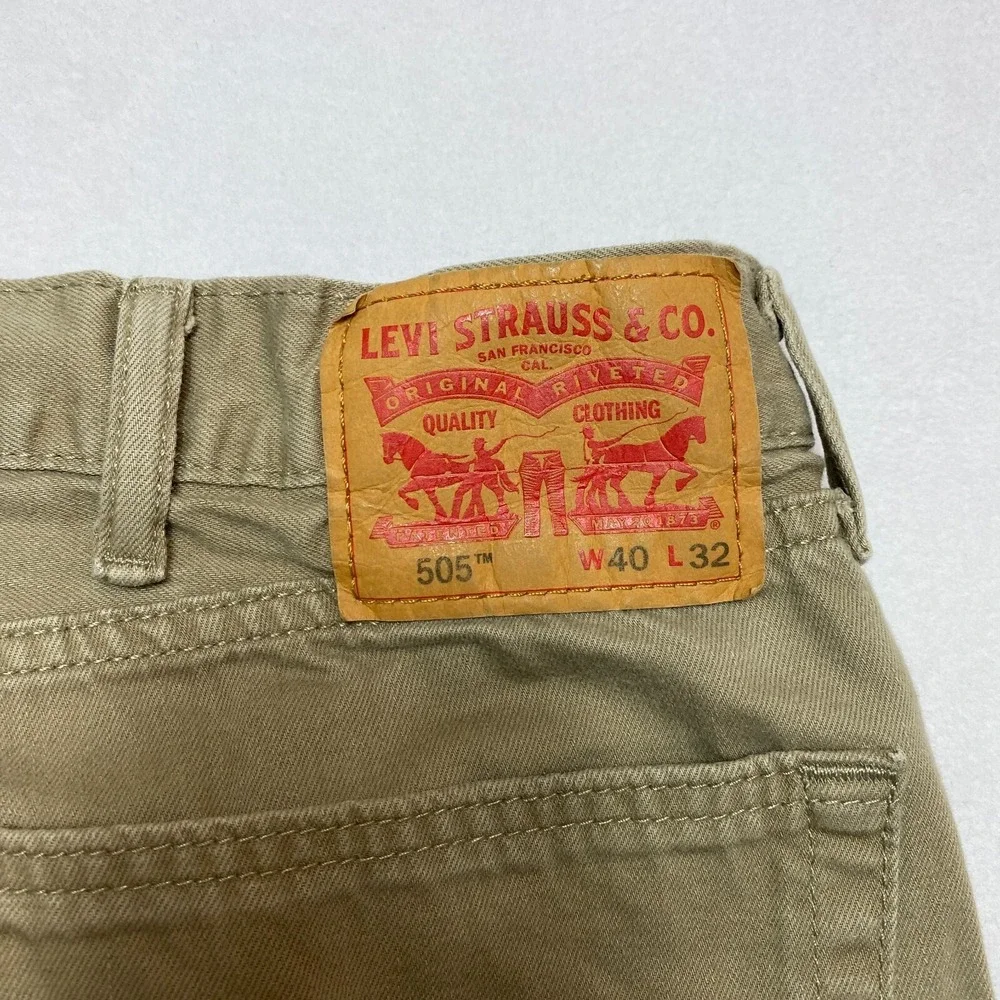 Levi's 505 Jeans Mens Size 40 Tan Denim Straight Leg Pants